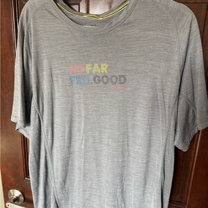 Smartwool Heather Gray Tee with Colorful Text